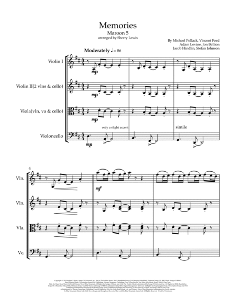 Memories String Trio scores gallery preview page 4