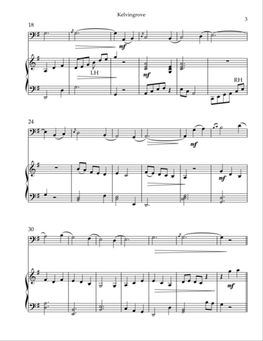 Kelvingrove, Duet for Cello & Harp String Duet scores gallery preview page 3