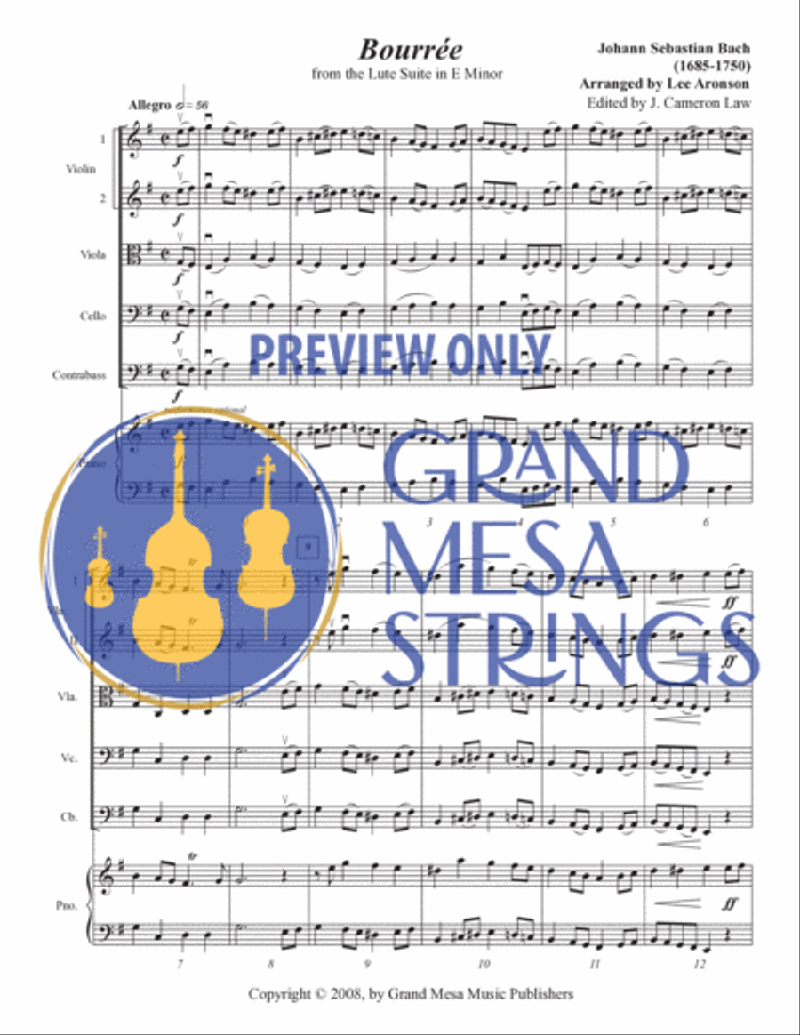 Bourree String Orchestra scores gallery preview page 2