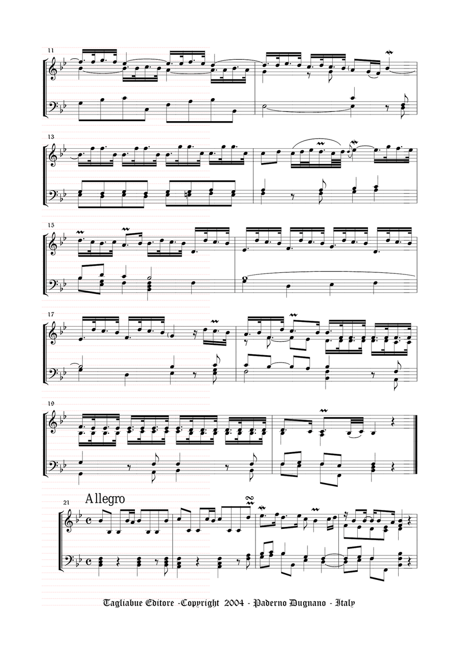 CONCERTO DEL SIGNOR TAGLIETTI appropriato all'Organo (3 staff) - Walther Organ Solo scores gallery preview page 2