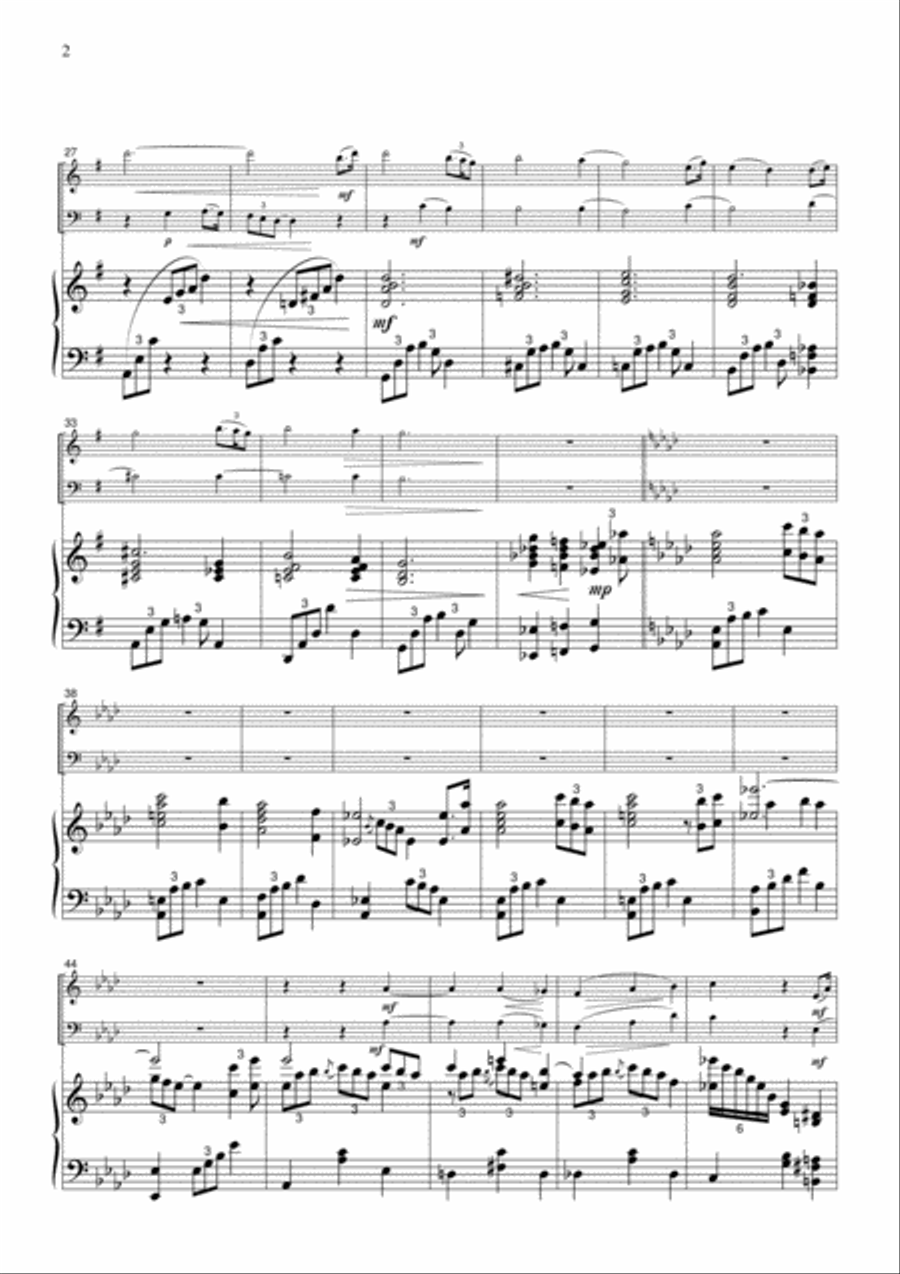 Hymnus Amazing Grace, for piano trio, PH001 Piano Trio scores gallery preview page 2
