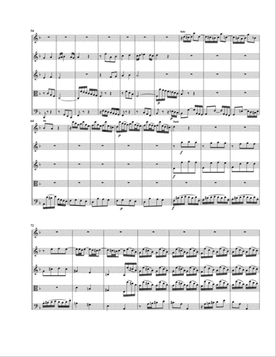 Italian concerto, BWV 971 (arrangement for alto recorder and string orchestra) String Orchestra scores gallery preview page 4