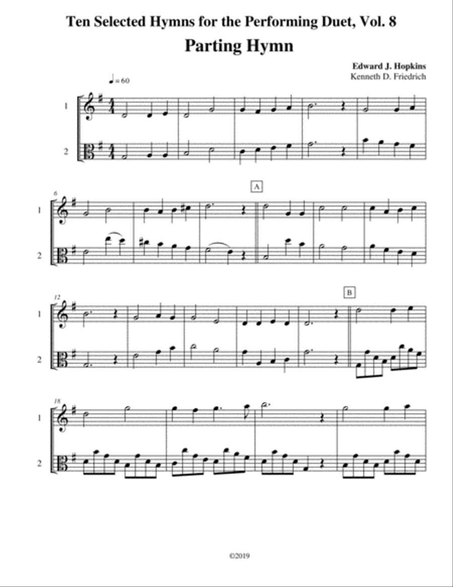 Ten Selected Hymns for the Performing Duet, Vol. 8 - violin and viola String Duet scores gallery preview page 1
