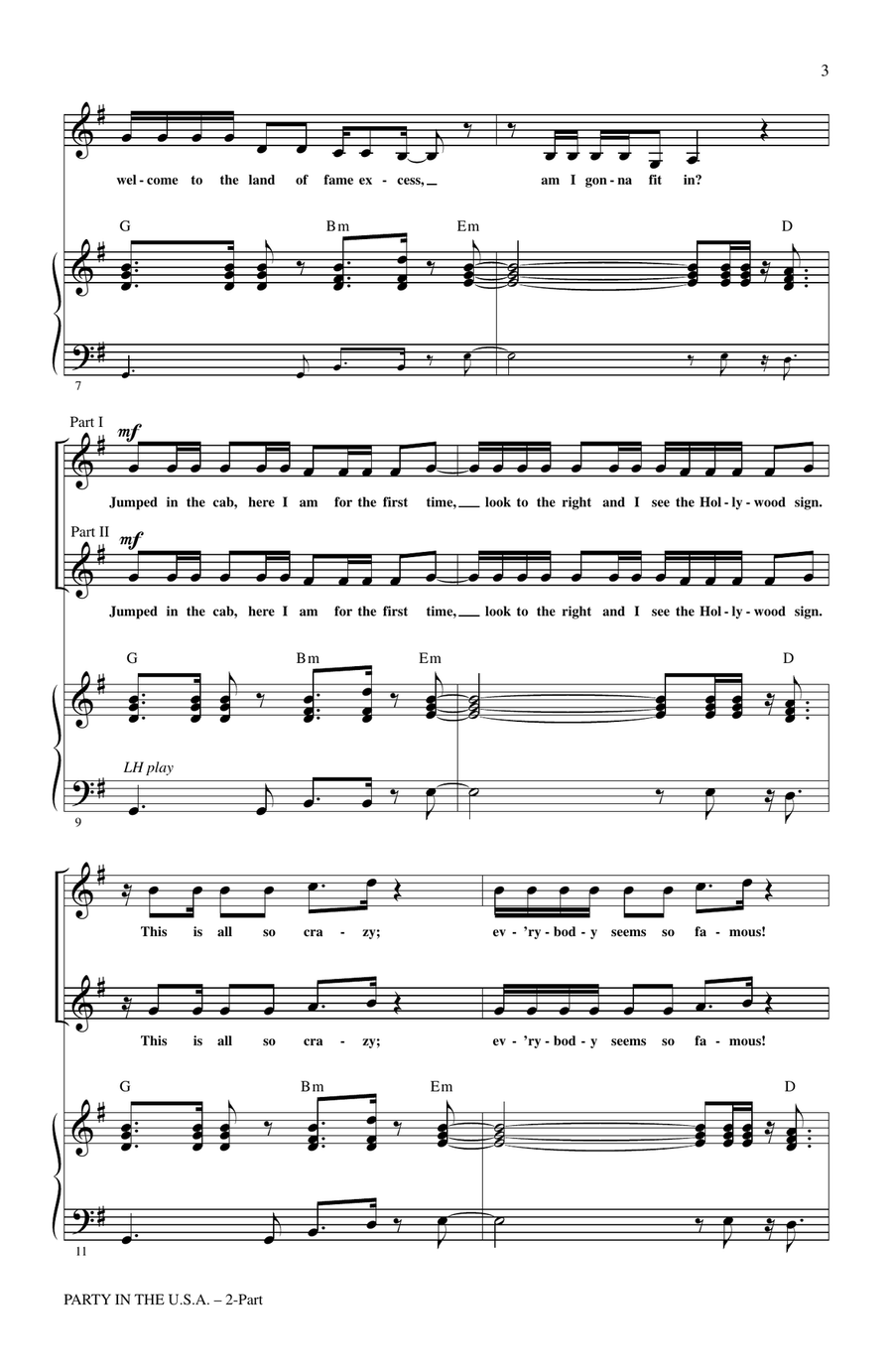 Party In The USA (arr. Roger Emerson) 2-Part scores gallery preview page 2