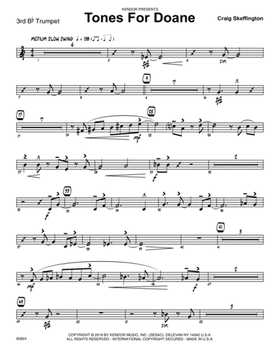 Tones For Doane - 3rd Bb Trumpet
