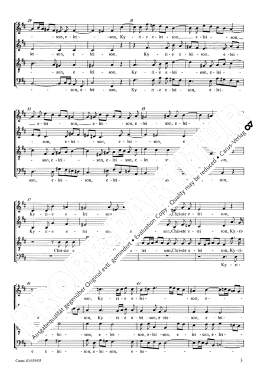 Mass in D Major (Missa in D) 4-Part scores gallery preview page 4