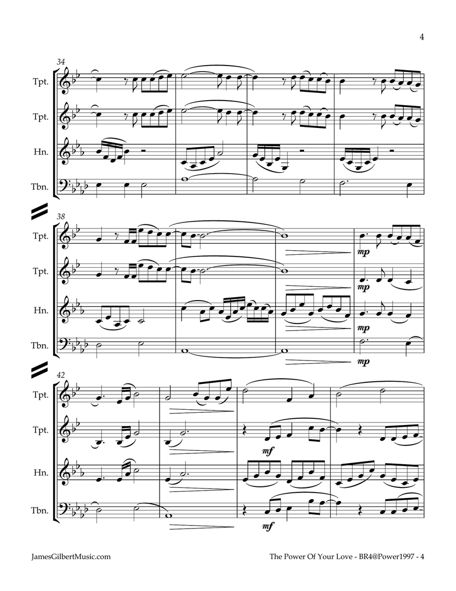 The Power Of Your Love The Power Of Your Love Brass Ensemble scores gallery preview page 5