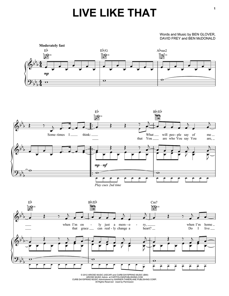Live Like That Guitar scores gallery preview page 1