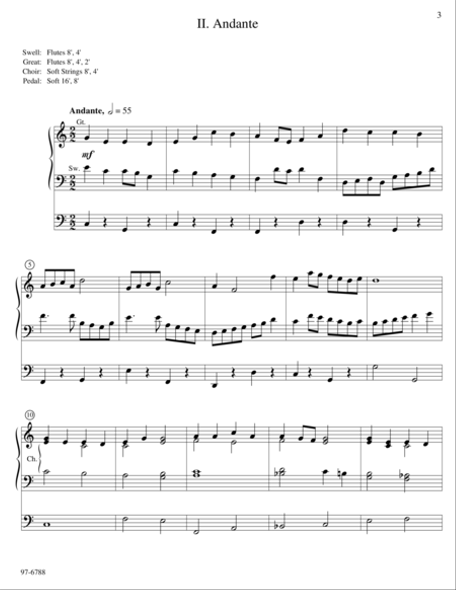 Sunday School Tunes: Theme and Variations on Jesus Loves Me Organ scores gallery preview page 3