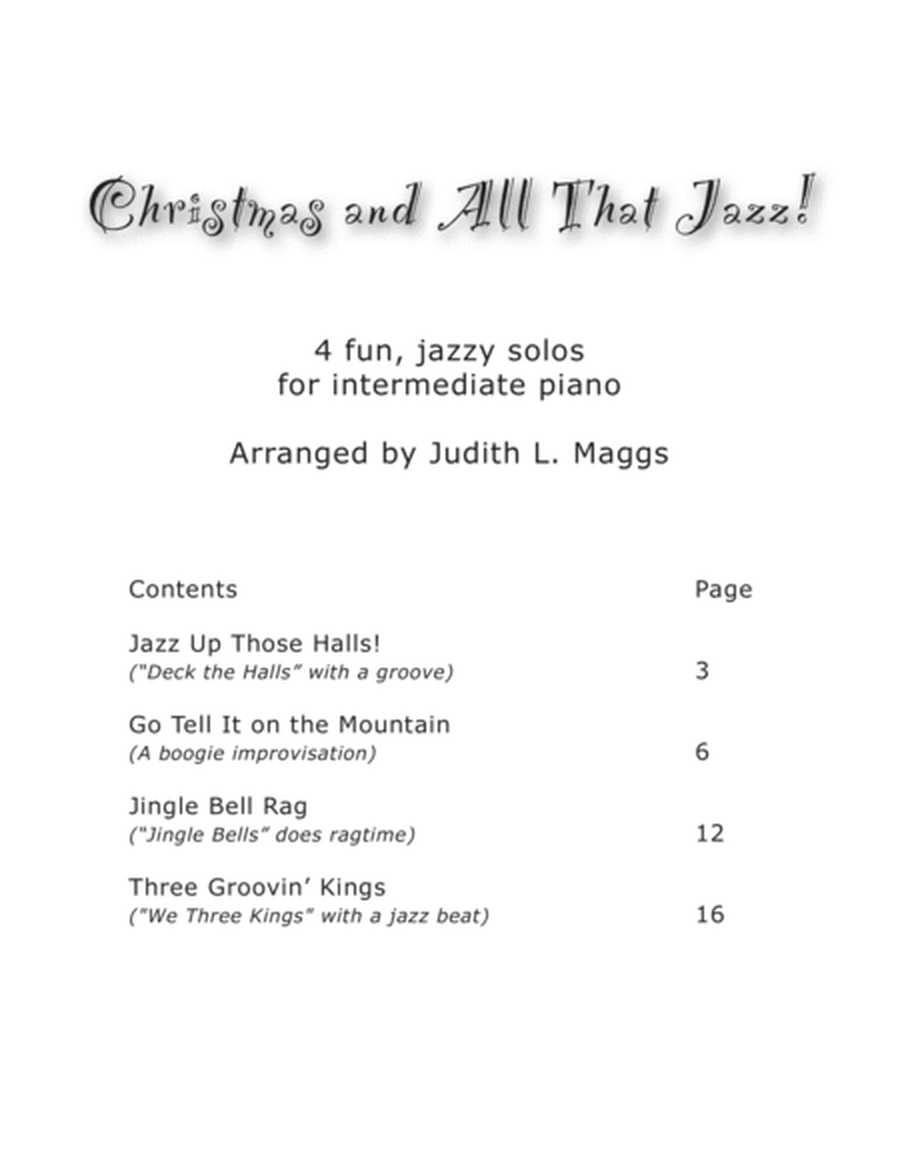 Christmas and All that Jazz! (4 fun and jazzy solos for intermediate piano) image number null