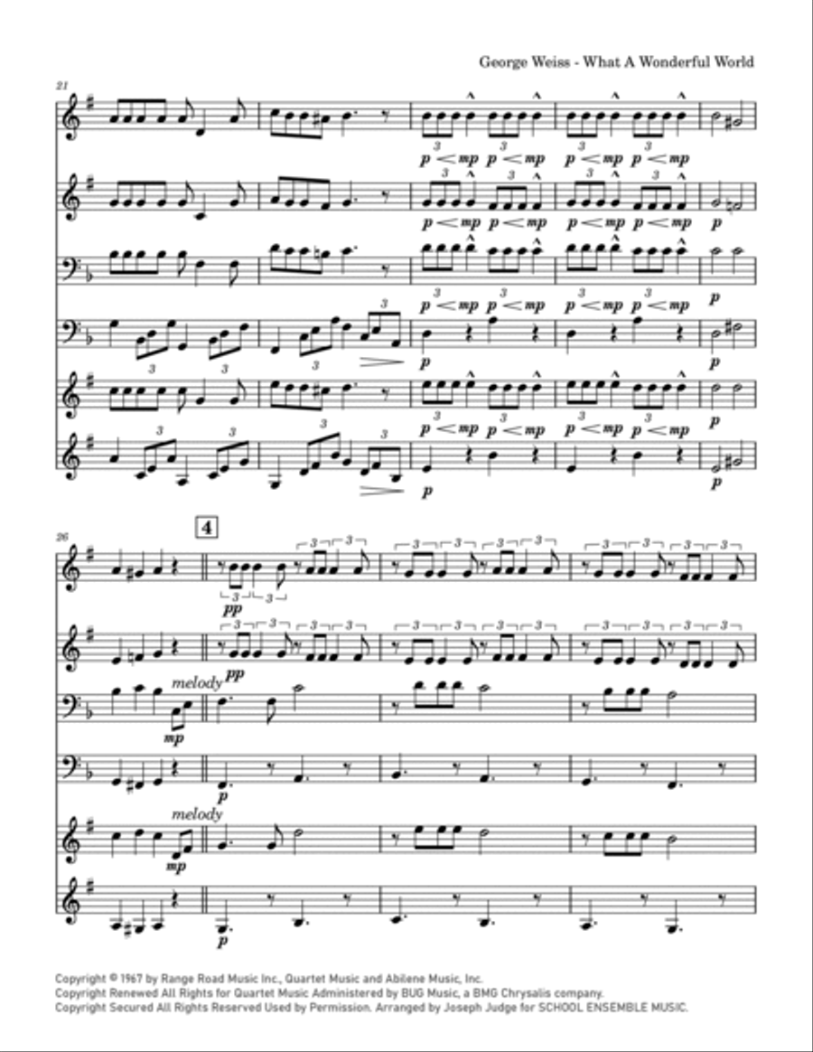 What A Wonderful World Chamber Music scores gallery preview page 4