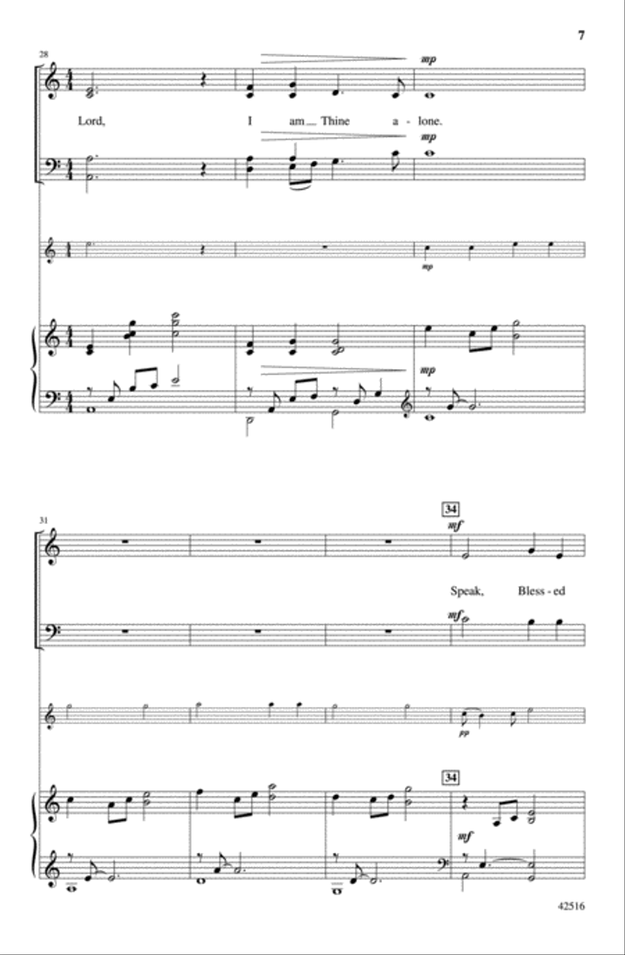 Speak, Lord, in the Stillness 4-Part scores gallery preview page 6