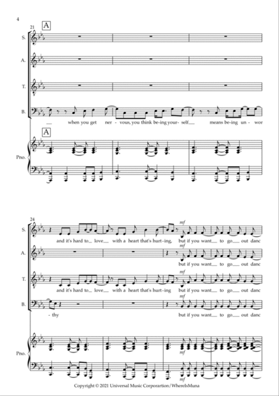 I Know A Place 4-Part scores gallery preview page 4