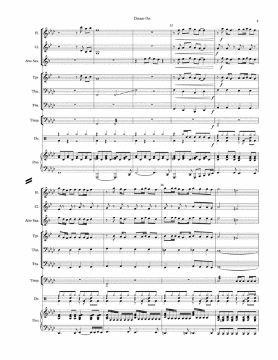 Dream On Dream On Large Ensemble scores gallery preview page 5