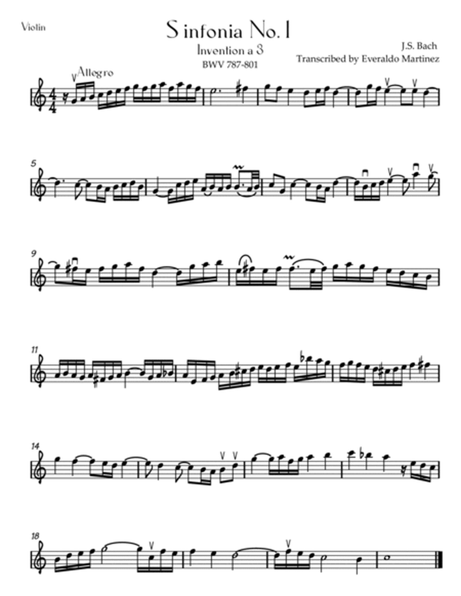 Invention a 3 voices Sinfonia No. 1 BWV 787 image number null