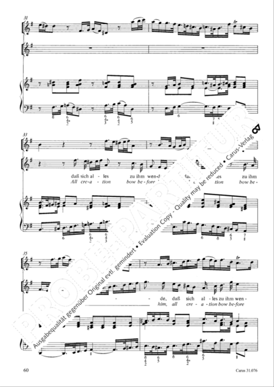 The heavens are telling the Father's glory (Die Himmel erzahlen die Ehre Gottes) 4-Part scores gallery preview page 61