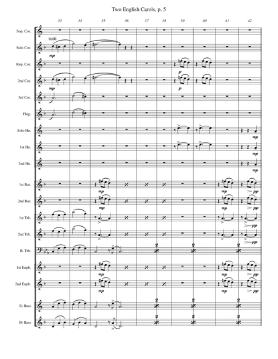 Two English Carols (Coventry Carol; What Child Is This?) Brass Band scores gallery preview page 5