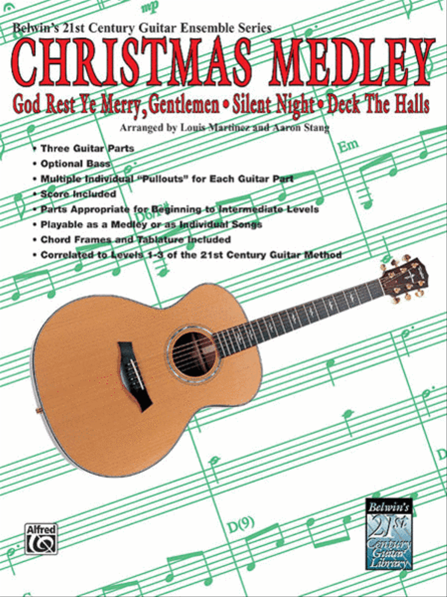 Belwin's 21st Century Guitar Ensemble -- Christmas Medley Guitar Ensemble scores gallery preview page 1