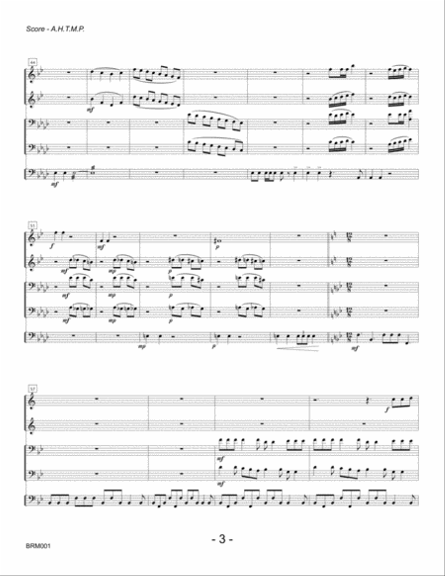 ALL HAIL THE MIGHTY POWER - 2 Trumpets, 2 Trombones & Timpani Small Ensemble scores gallery preview page 3