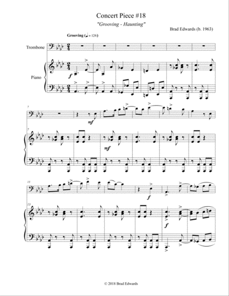 Concert Piece #18 Grooving – Haunting Trombone Solo scores gallery preview page 4