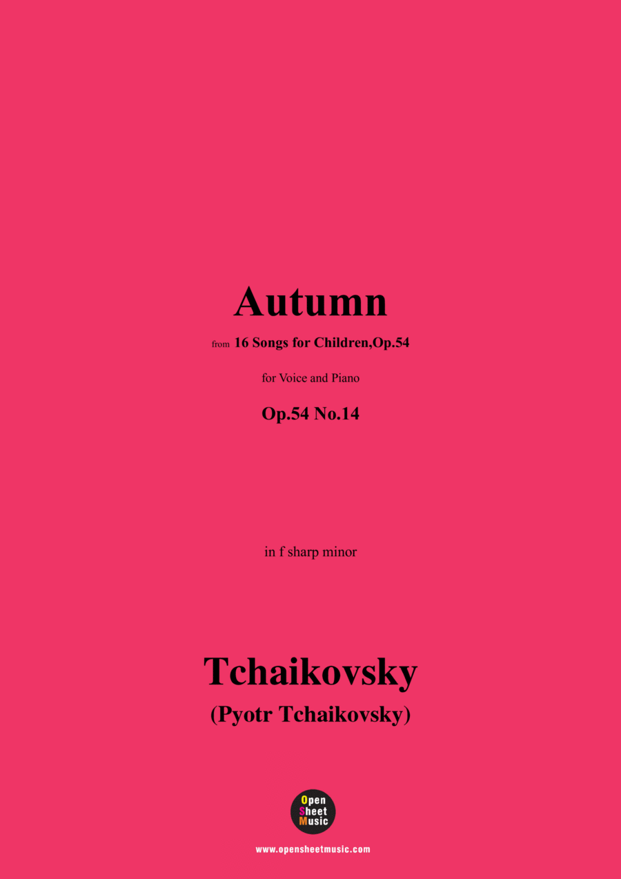 Tchaikovsky-Autumn,in f sharp minor,Op.54 No.14 Voice scores gallery preview page 1