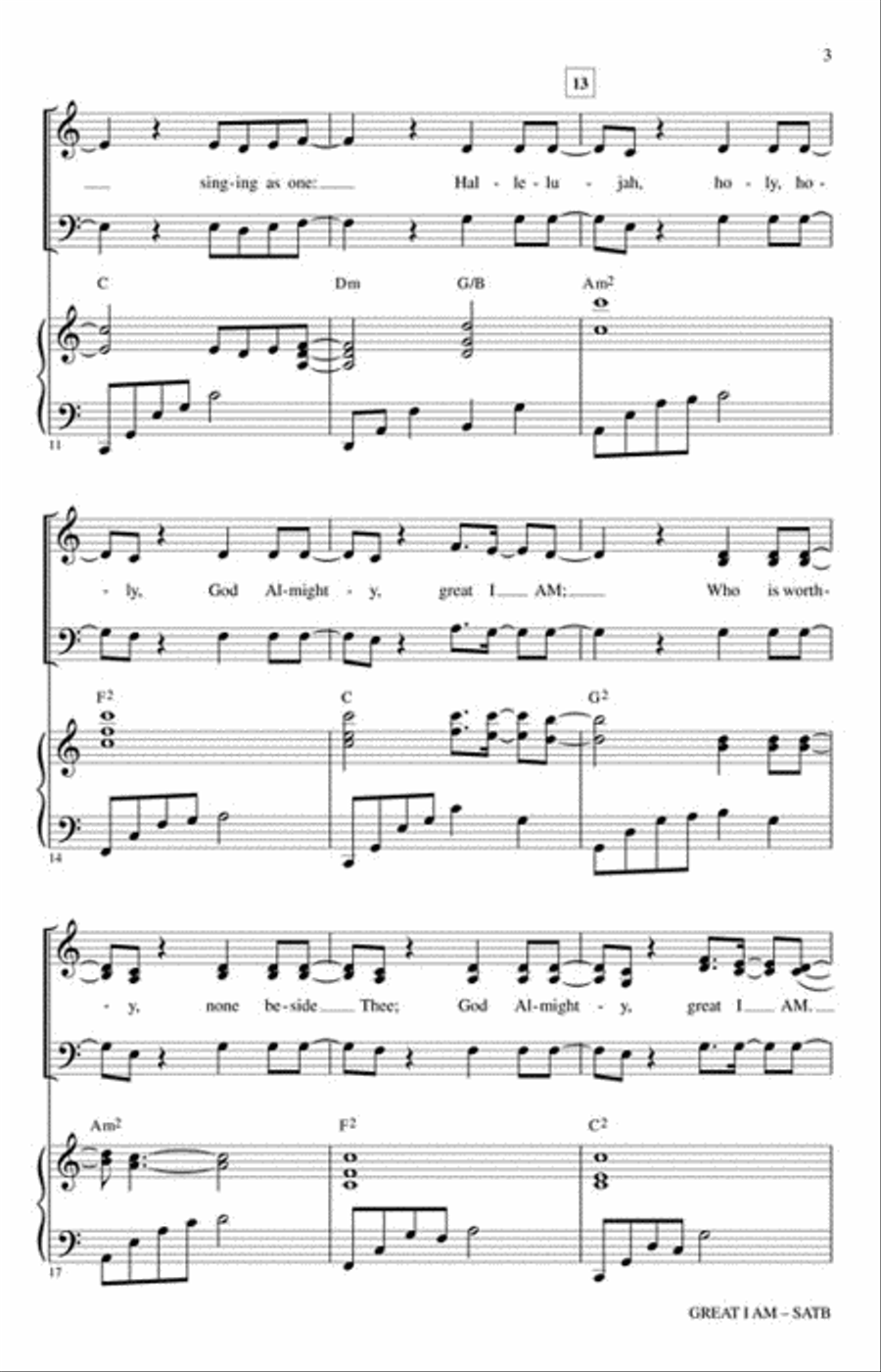Great I Am (with “Holy, Holy, Holy”) Choir scores gallery preview page 3