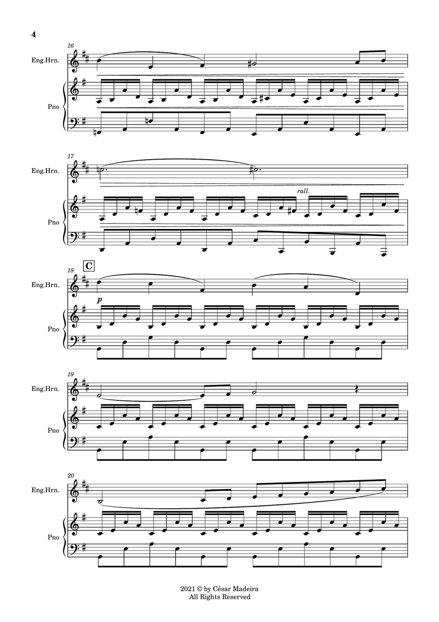 The Swan (Le Cygne) by Saint-Saens - English Horn and Piano (Full Score and Parts) English Horn scores gallery preview page 5