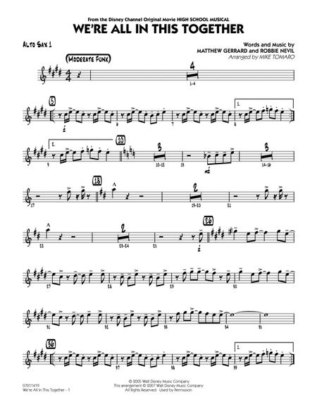 We're All In This Together (from High School Musical) - Alto Sax 1