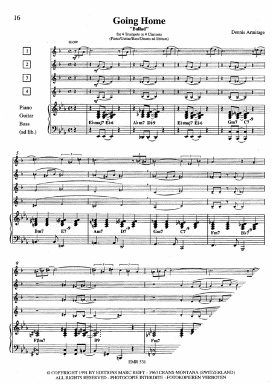 5 Jazzinations Euphonium Quartet scores gallery preview page 6