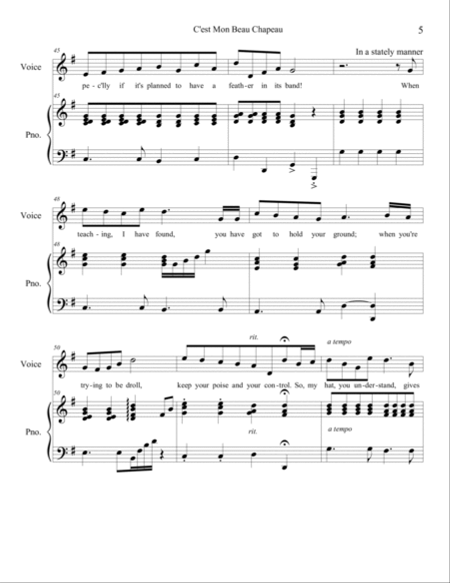 C'est Mon Beau Chapeau Voice scores gallery preview page 5