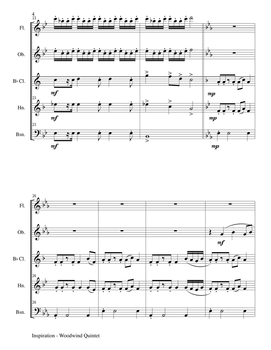 INSPIRATION (Woodwind Quintet Score and Parts) Woodwind Quintet scores gallery preview page 4