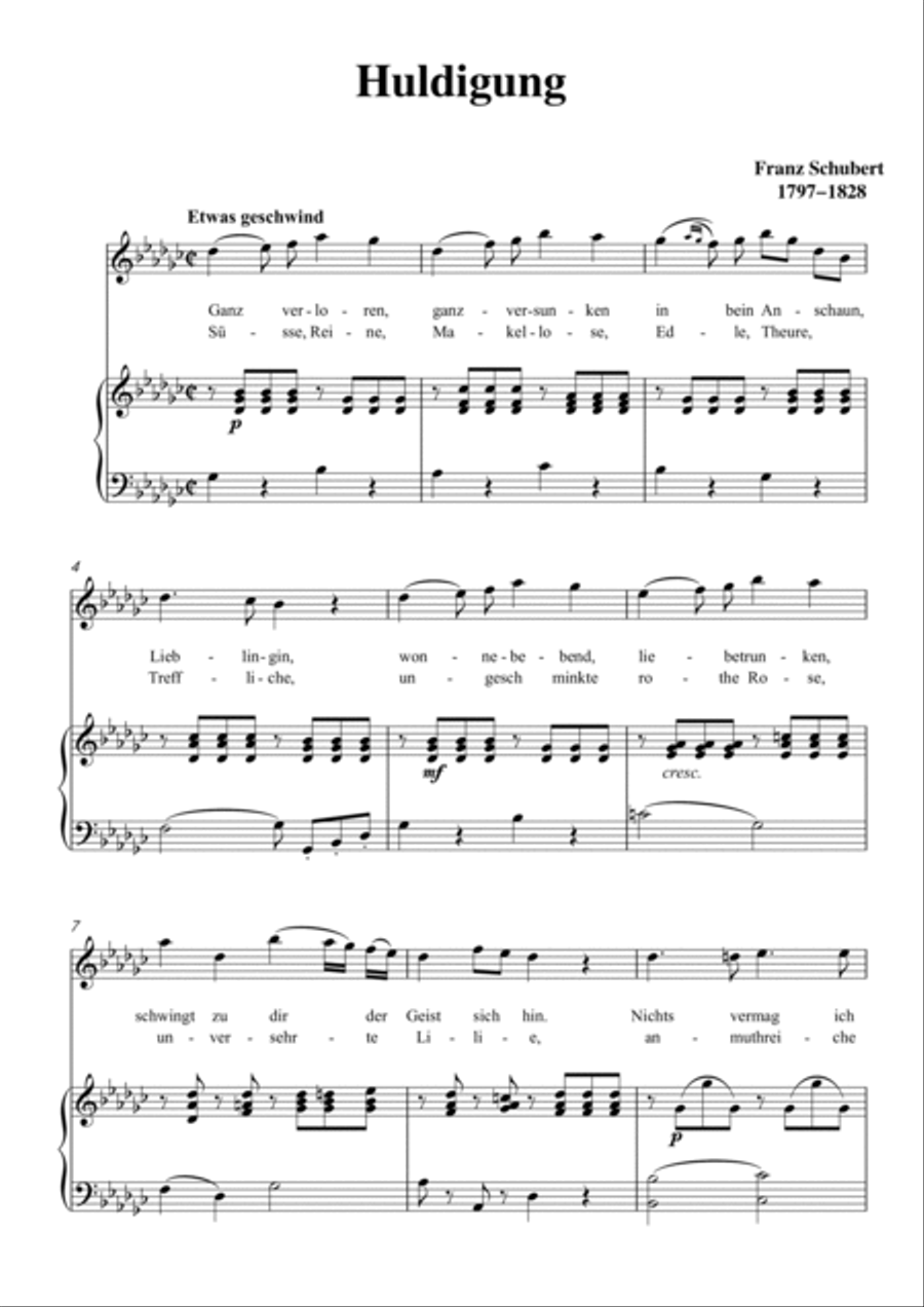 Schubert-Huldigung in bG for Vocal and Piano Voice scores gallery preview page 2