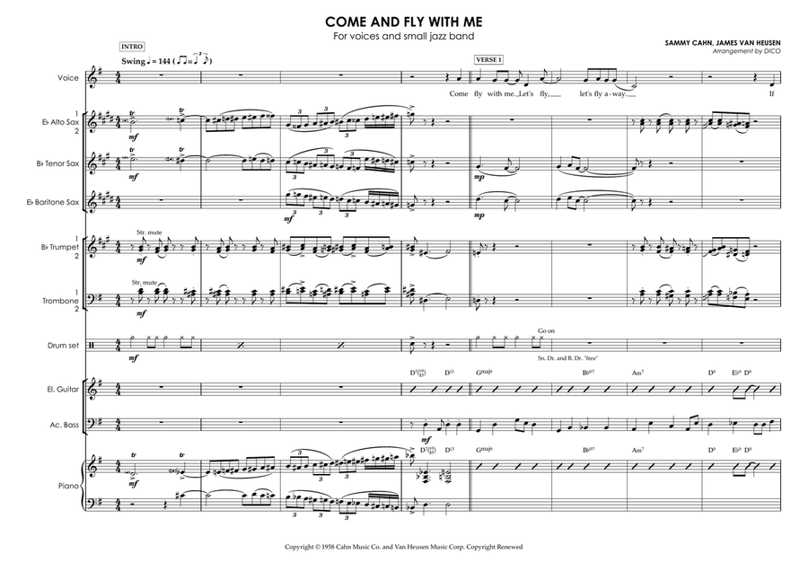 Come Fly With Me - Score Only Jazz Ensemble scores gallery preview page 4
