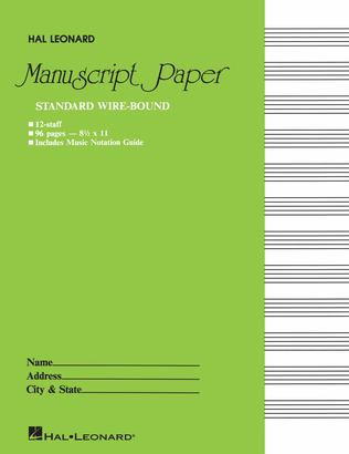 Book cover for Standard Wirebound Manuscript Paper (Green Cover)