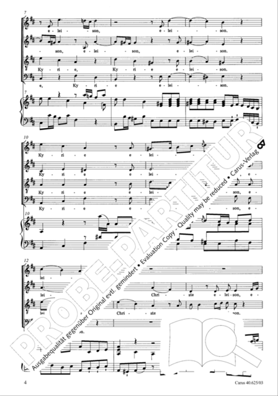 Missa brevis in D Major, K. 194 4-Part scores gallery preview page 5