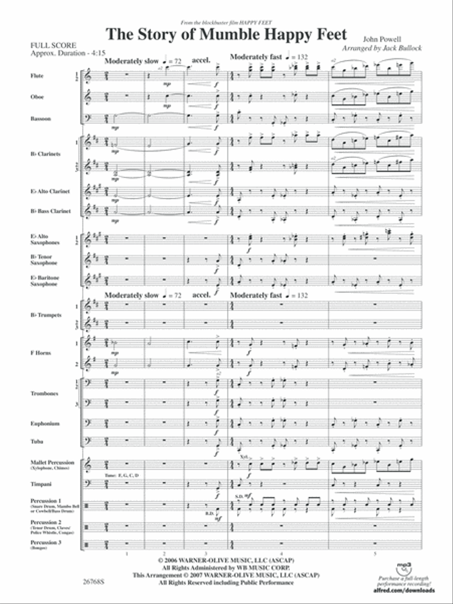 The Story of Mumble Happy Feet: Score Concert Band scores gallery preview page 3