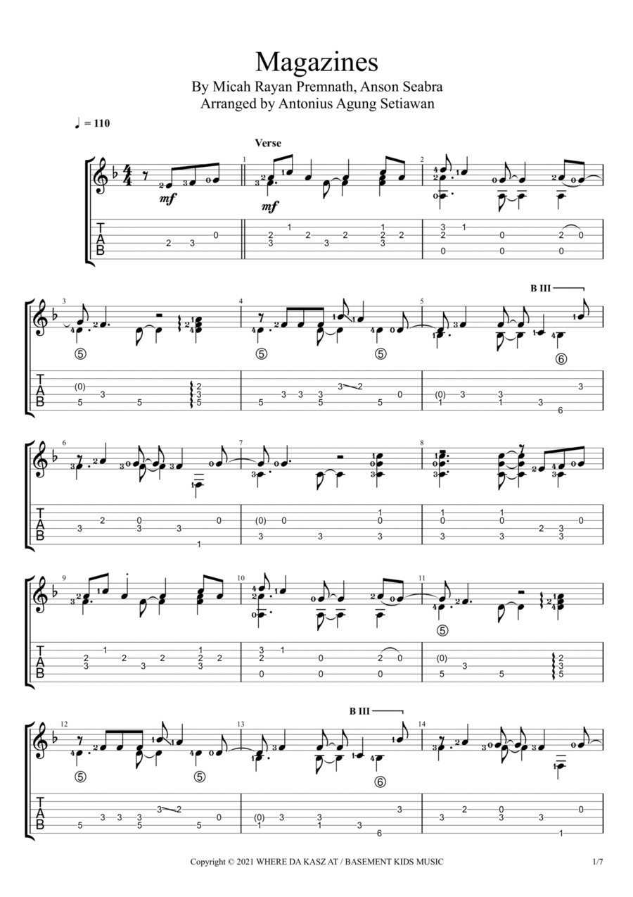 Magazines Guitar Tablature scores gallery preview page 1