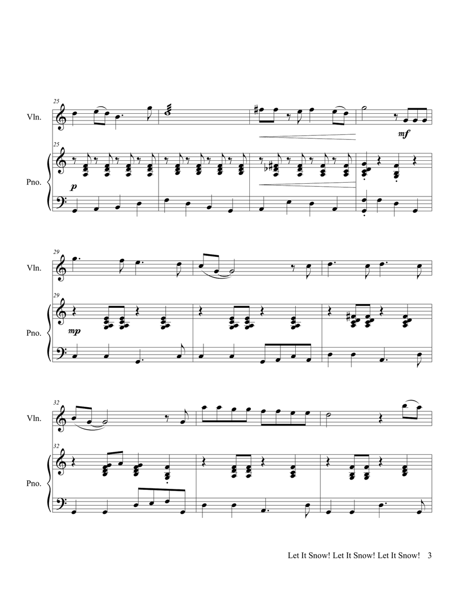 Let It Snow! Let It Snow! Let It Snow! Violin Solo scores gallery preview page 4