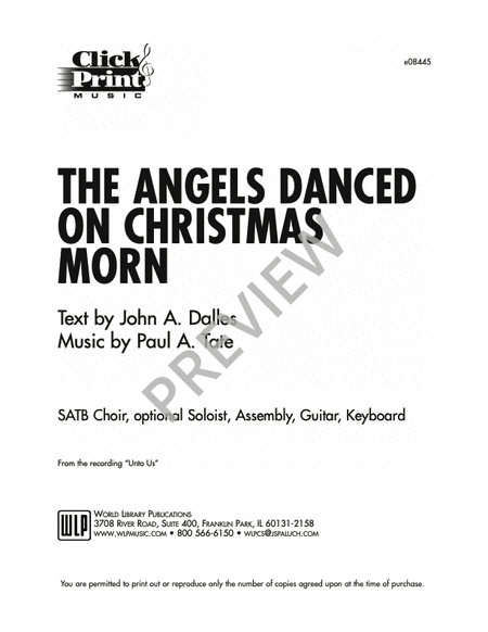 The Angels Danced on Christmas Morn-Dalles/Tate