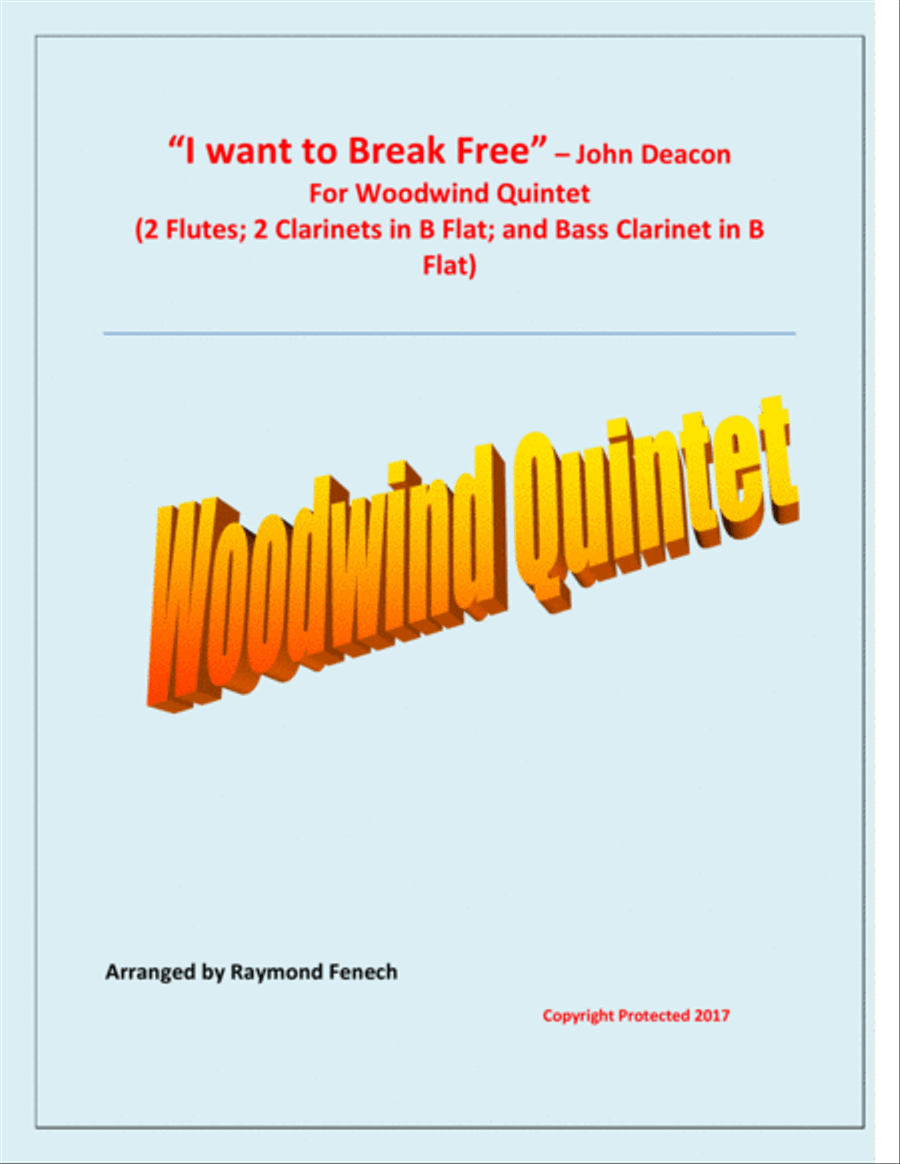 I Want To Break Free Woodwind Quintet scores gallery preview page 1