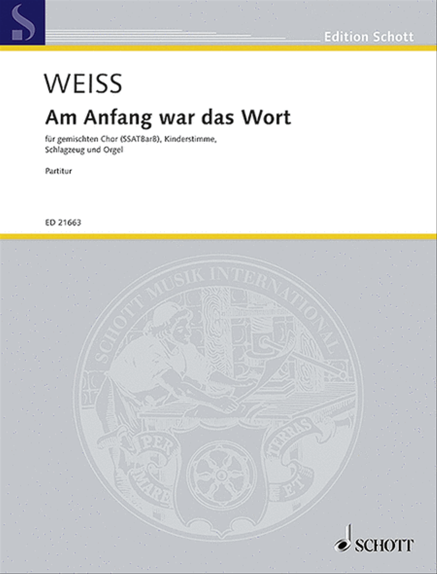 Am Anfang War Das Wort Satb/children's Voice/percussion/organ Score 4-Part scores gallery preview page 1