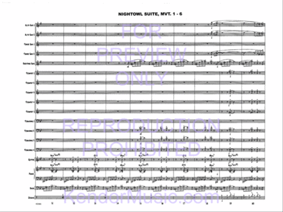 Nightowl Suite, Movement 1 (11 p.m. - Searching For Birdland) Jazz Ensemble scores gallery preview page 8