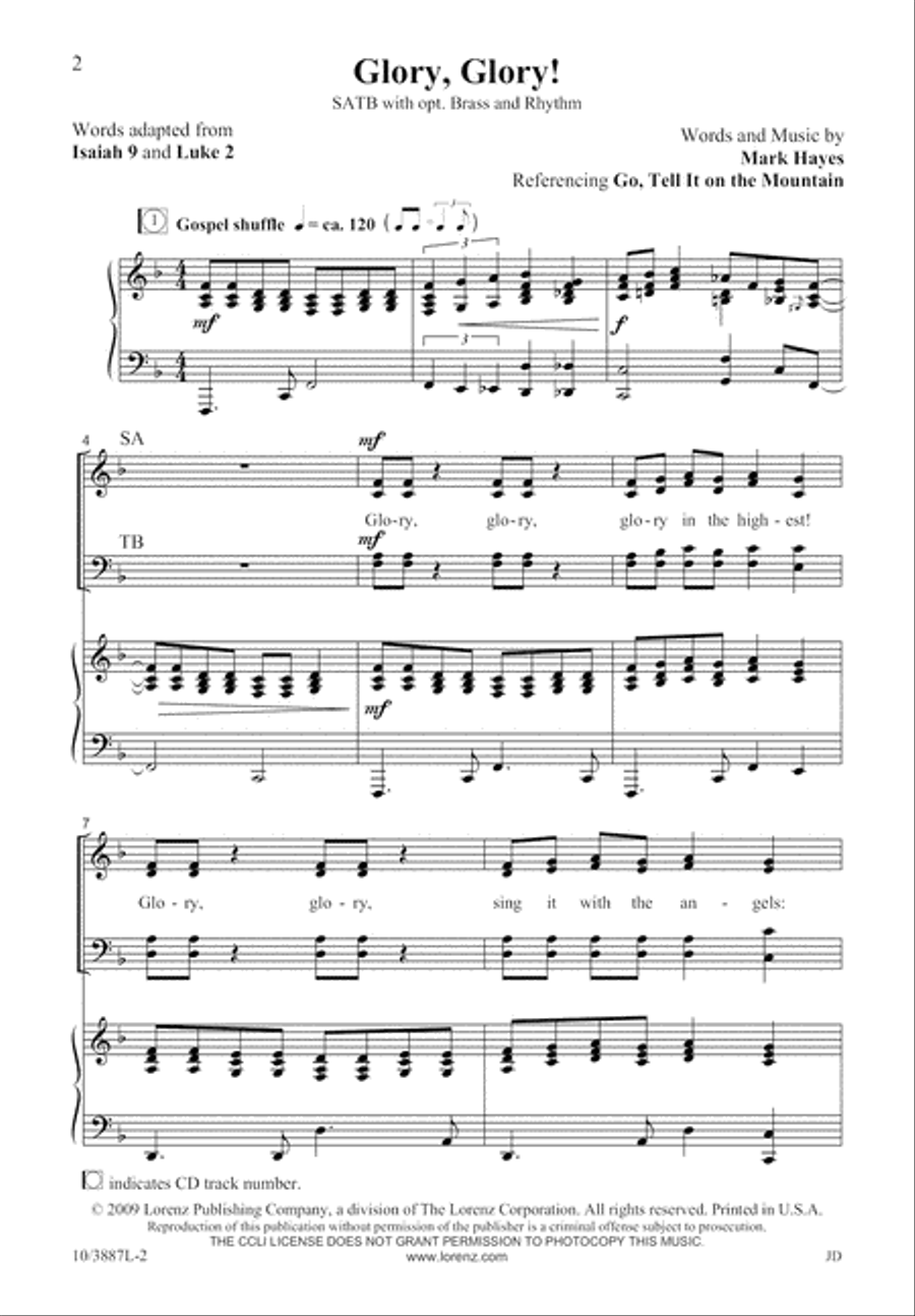 Glory, Glory! Glory, Glory! 4-Part scores gallery preview page 2