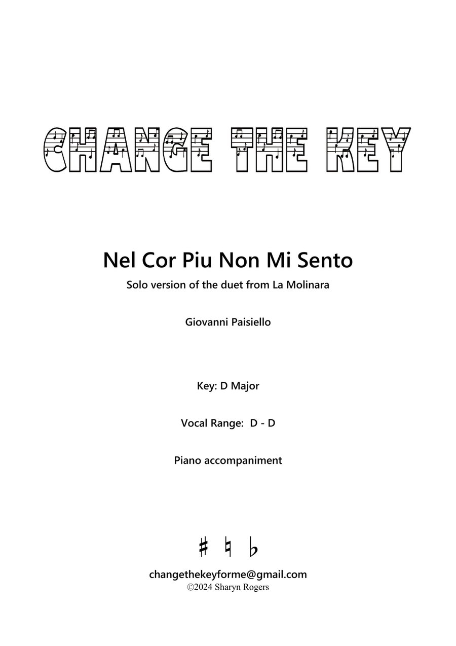 Book cover for Nel Cor Piu Non Mi Sento - D Major