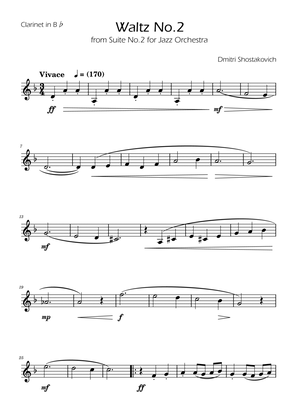 Dmitri Shostakovich - Second Waltz - Clarinet solo w/ Piano
