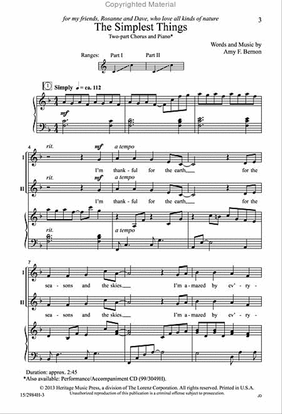 The Simplest Things 2-Part scores gallery preview page 2