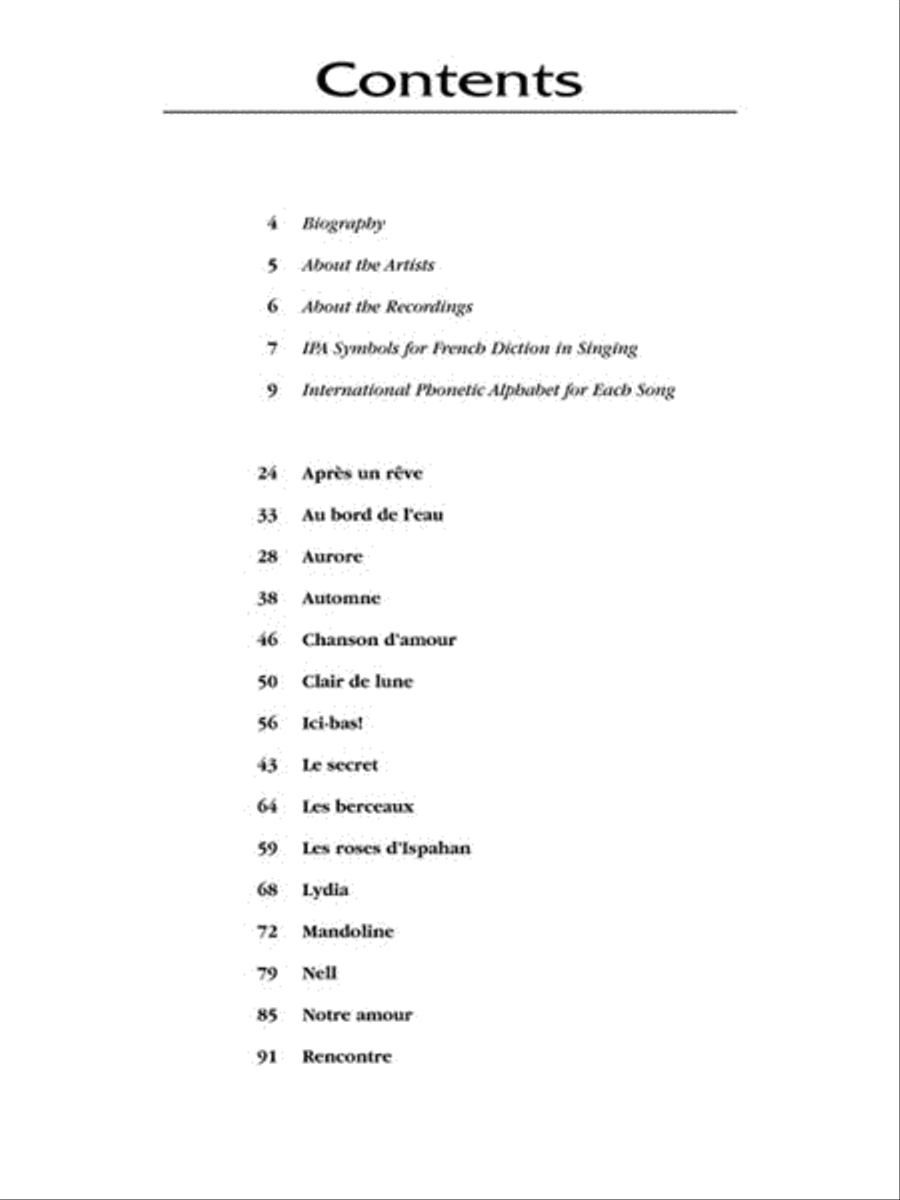 Gabriel Fauré: 15 Selected Songs High Voice scores gallery preview page 4