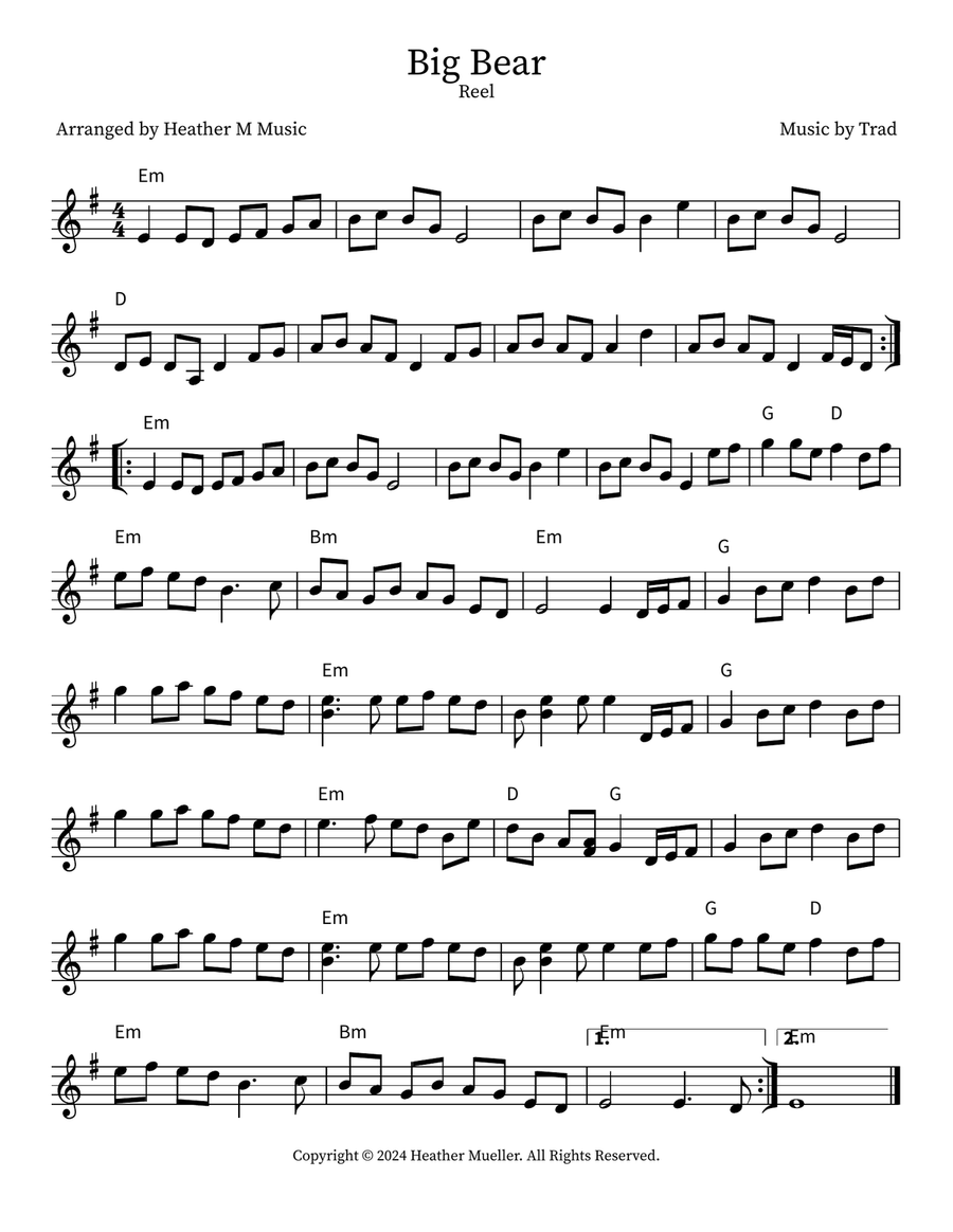 Big Bear Big Bear Violin scores gallery preview page 1