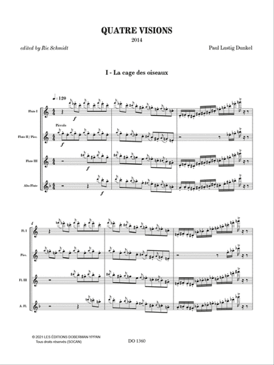 Quatre visions Guitar Ensemble scores gallery preview page 2