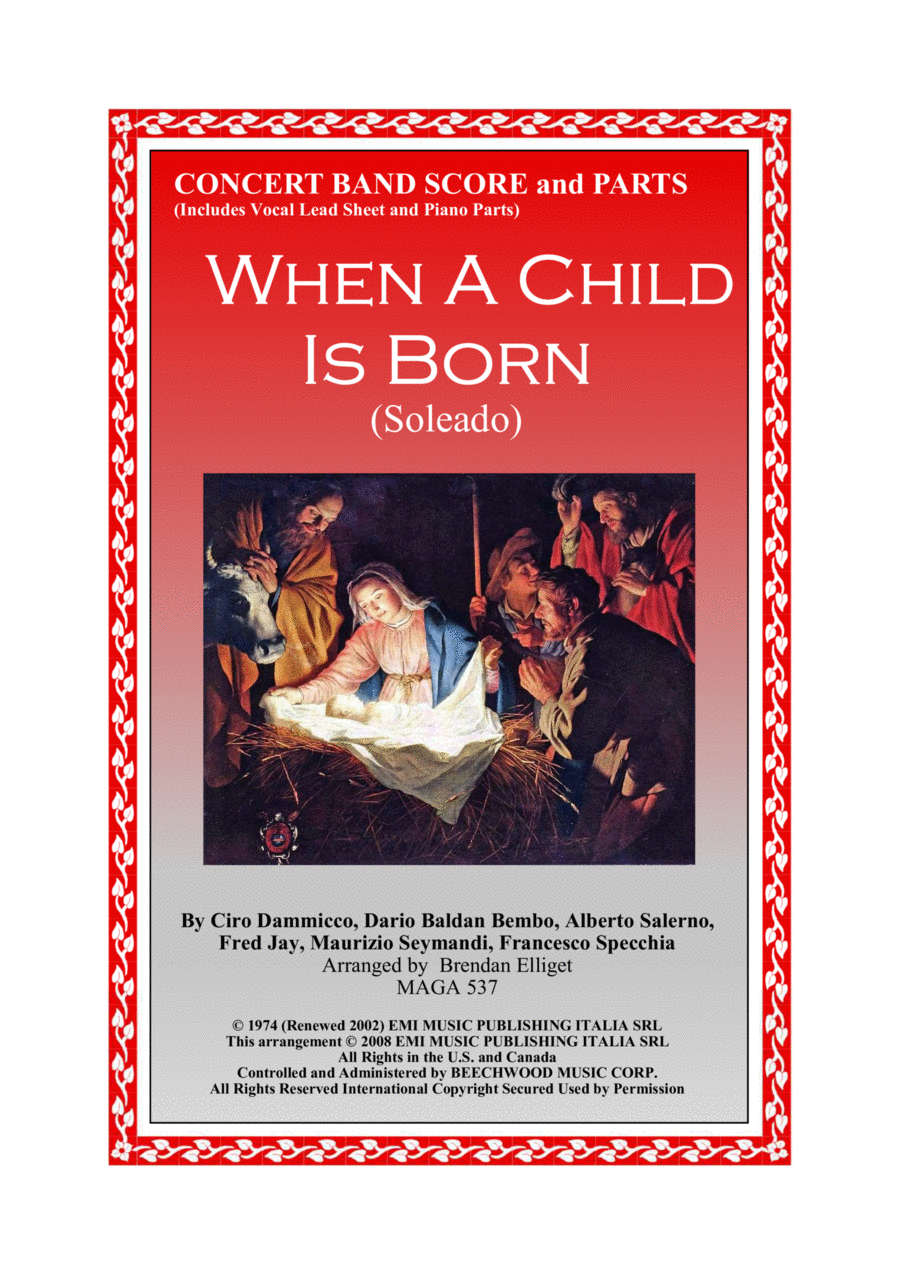 When A Child Is Born Concert Band scores gallery preview page 1